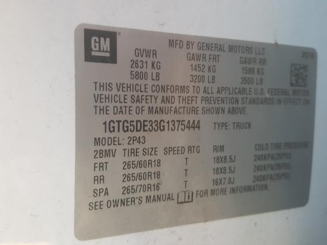 2016 GMC CANYON SLT 1GTG5DE33G1375444