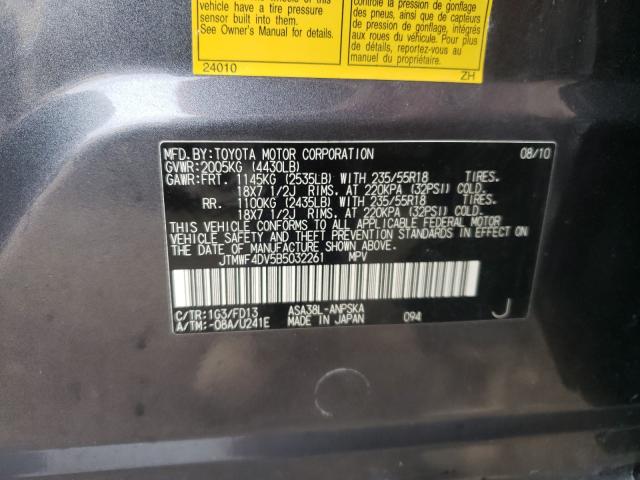 2011 TOYOTA RAV4 SPORT JTMWF4DV5B5032261