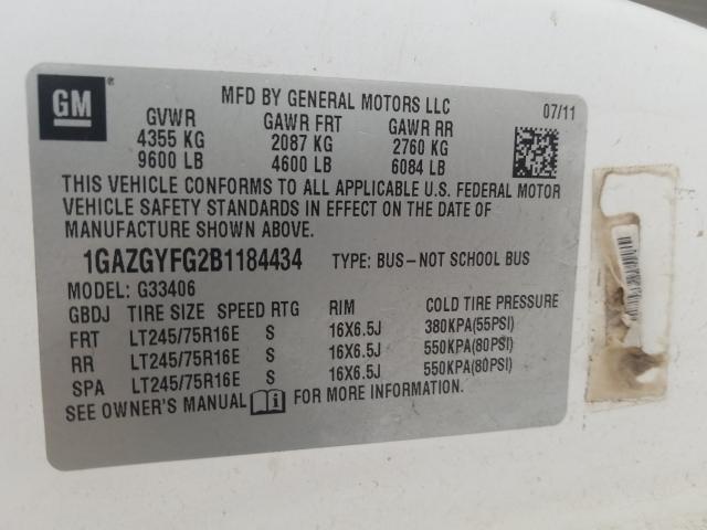 2011 CHEVROLET EXPRESS 1GAZGYFG2B1184434