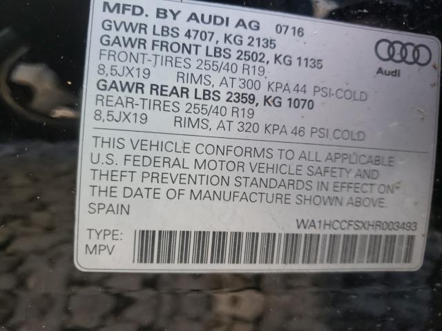2017 AUDI Q3 PREMIUM WA1HCCFSXHR003493