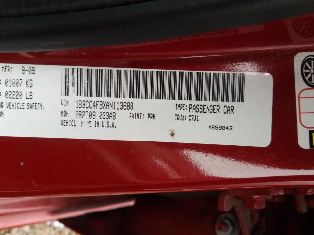 2010 DODGE AVENGER SX 1B3CC4FBXAN113688