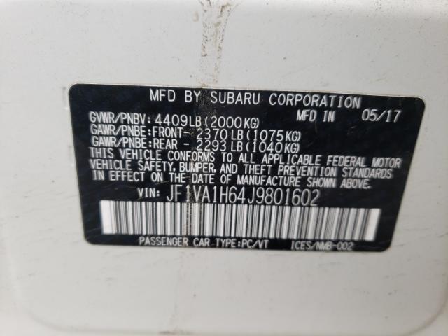2018 SUBARU WRX LIMITE JF1VA1H64J9801602