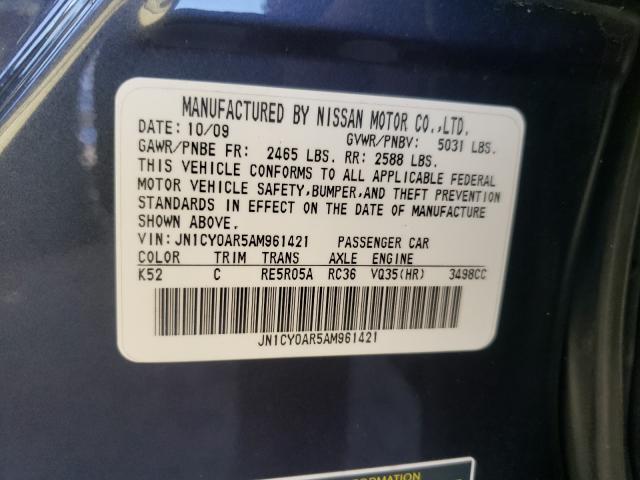 2010 INFINITI M35 BASE JN1CY0AR5AM961421