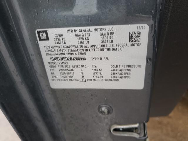 2011 GMC ACADIA SLE 1GKKVNED2BJ266995