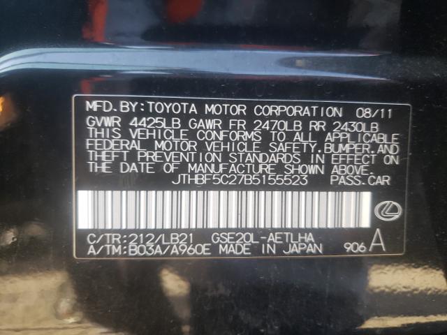 2011 LEXUS IS 250 JTHBF5C27B5155523