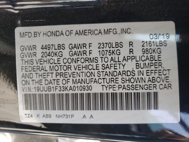 2019 ACURA TLX 19UUB1F33KA010930