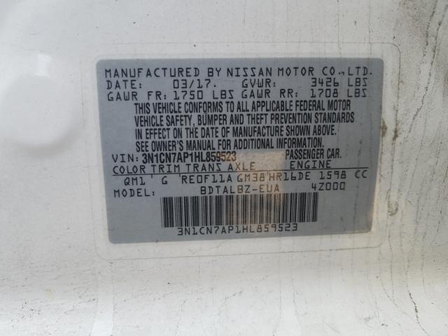 2017 NISSAN VERSA S - 3N1CN7AP1HL859523