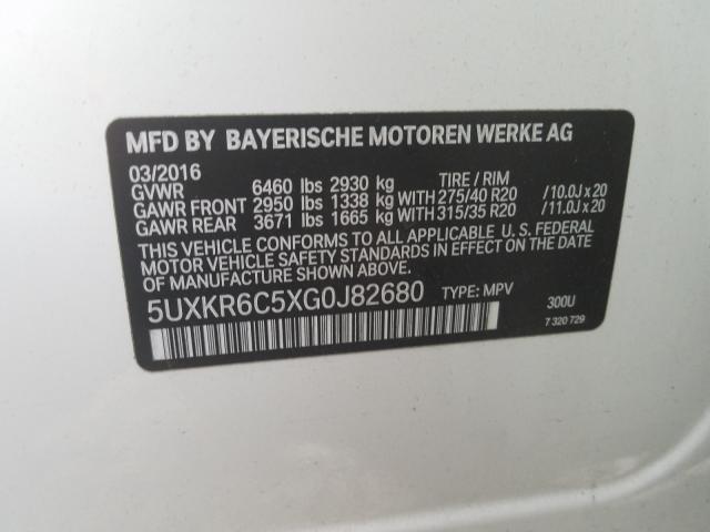 2016 BMW X5 XDRIVE5 5UXKR6C5XG0J82680