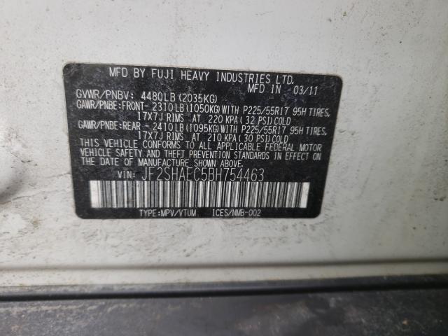 2011 SUBARU FORESTER L JF2SHAEC5BH754463