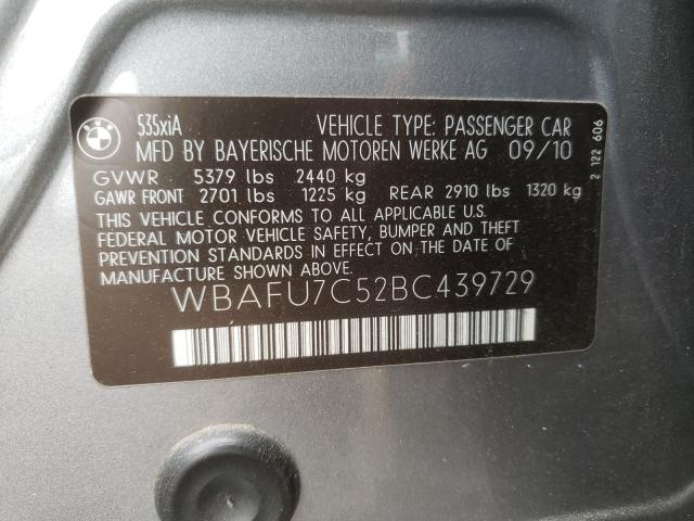 2011 BMW 535 XI WBAFU7C52BC439729