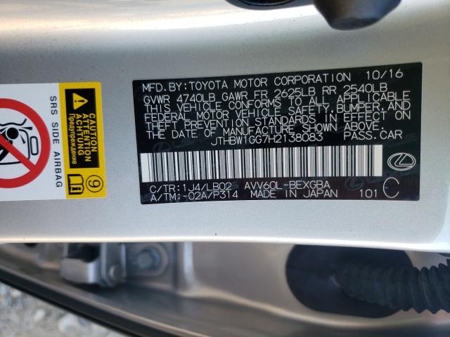 2017 LEXUS ES 300H JTHBW1GG7H2138083