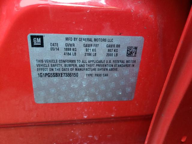 2014 CHEVROLET CRUZE LTZ 1G1PG5SBXE7386150