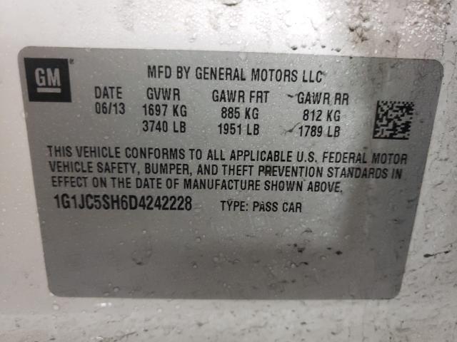 2013 CHEVROLET SONIC LT 1G1JC5SH6D4242228