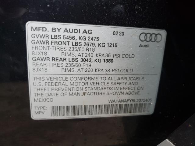 2020 AUDI Q5 PREMIUM WA1ANAFY5L2072405