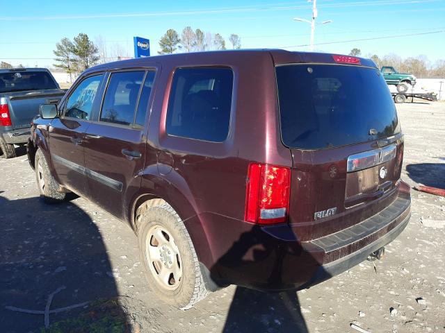 2011 HONDA PILOT LX 5FNYF4H25BB059743