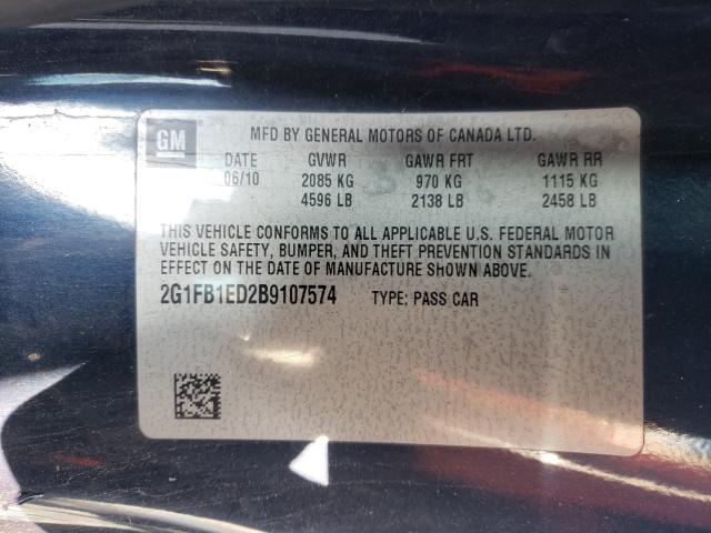 2011 CHEVROLET CAMARO LT 2G1FB1ED2B9107574