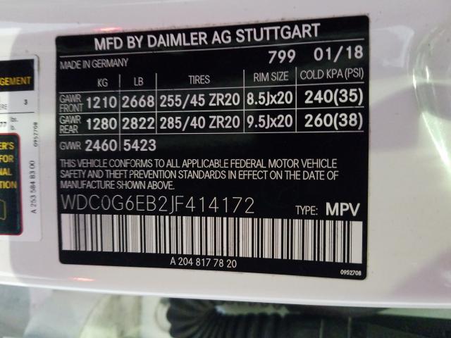 2018 MERCEDES-BENZ GLC 43 4MA WDC0G6EB2JF414172