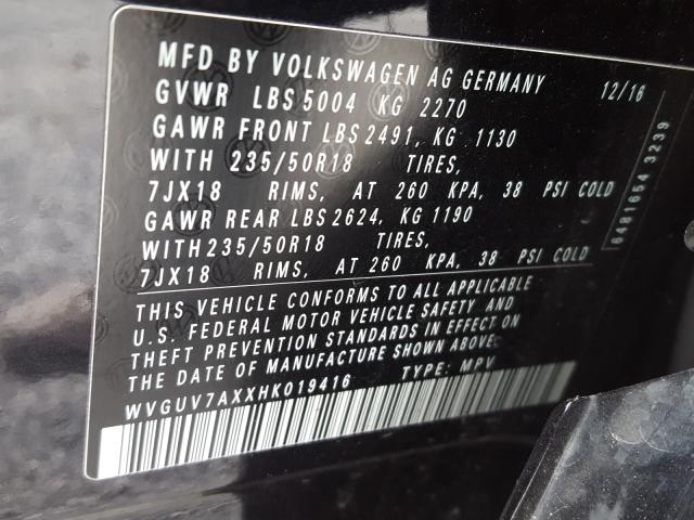 2017 VOLKSWAGEN TIGUAN SPO WVGUV7AXXHK019416