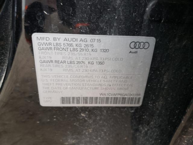 2016 AUDI Q5 TDI PRE WA1CVAFP6GA030398