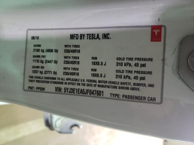 2018 TESLA MODEL 3 5YJ3E1EA5JF047601