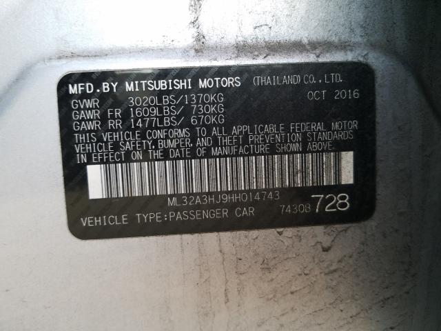 2017 MITSUBISHI MIRAGE ES ML32A3HJ9HH014743