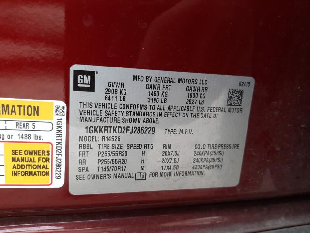 2015 GMC ACADIA DEN 1GKKRTKD2FJ286229