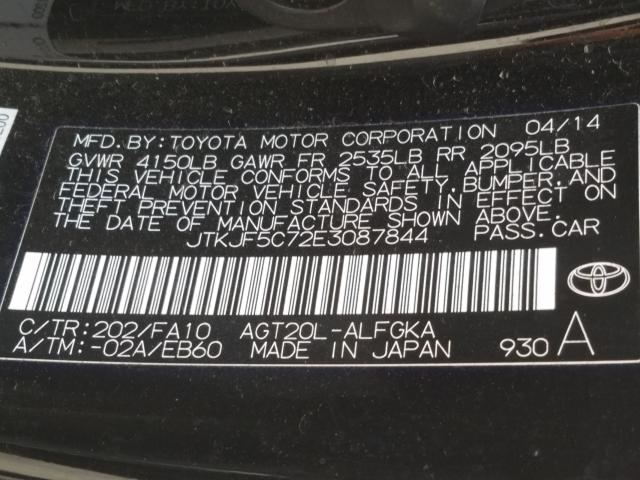 2014 TOYOTA SCION TC JTKJF5C72E3087844