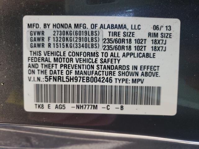 2014 HONDA ODYSSEY TO 5FNRL5H97EB004246