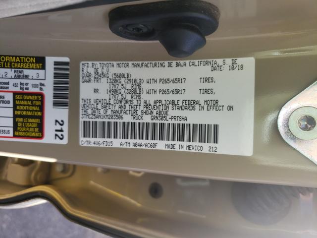 2019 TOYOTA TACOMA 3TMCZ5AN1KM203506
