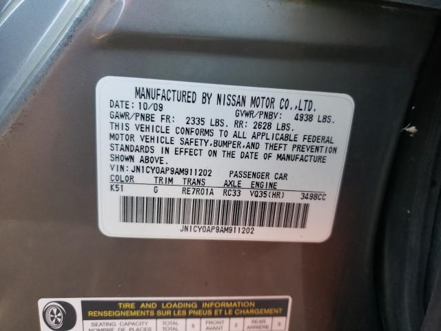 2010 INFINITI M35 BASE JN1CY0AP9AM911202