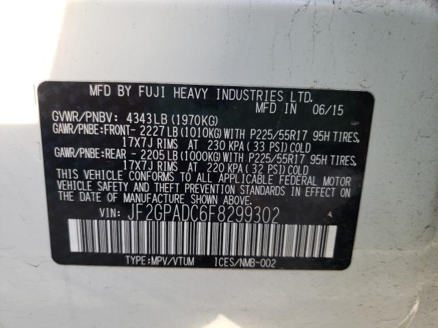 2015 SUBARU XV CROSSTR JF2GPADC6F8299302