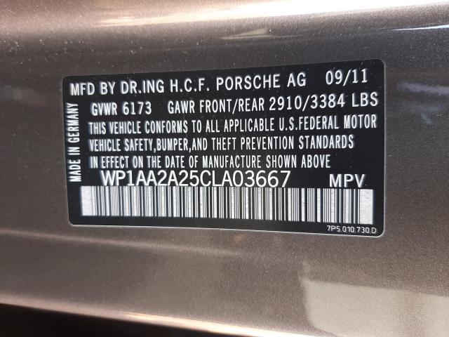 2012 PORSCHE CAYENNE WP1AA2A25CLA03667
