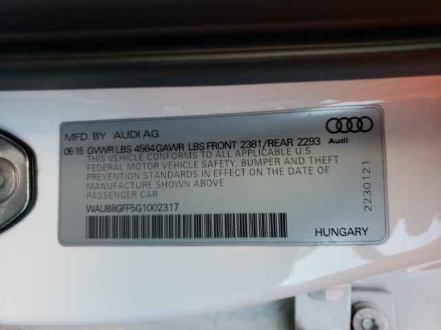 2016 AUDI A3 PREMIUM WAUB8GFF5G1002317