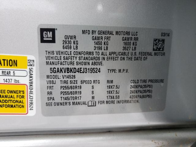 2014 BUICK ENCLAVE 5GAKVBKD4EJ319524