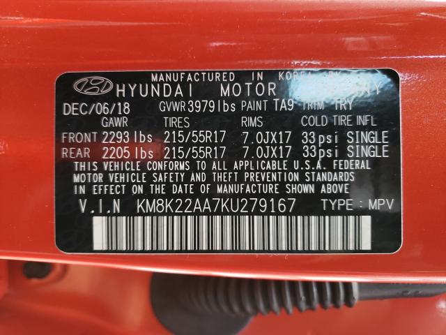 2019 HYUNDAI KONA SEL KM8K22AA7KU279167