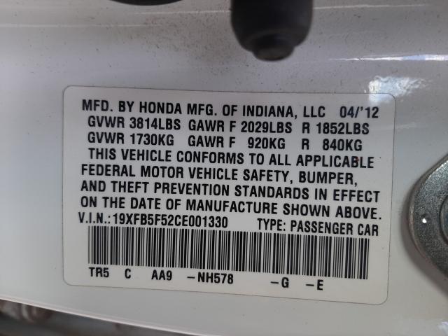2012 HONDA CIVIC NATU 19XFB5F52CE001330