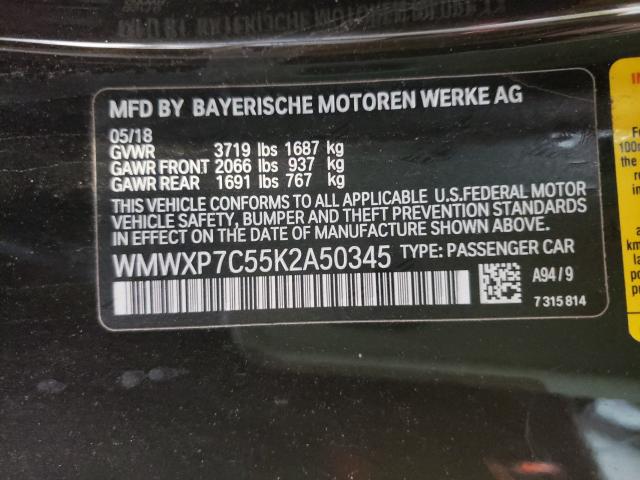 2019 MINI COOPER S WMWXP7C55K2A50345