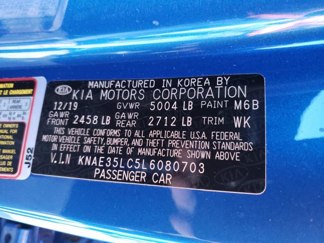 2020 KIA STINGER GT KNAE35LC5L6080703