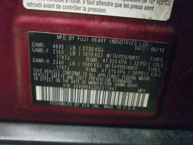 2011 SUBARU OUTBACK 3. 4S4BREKC0B2317847