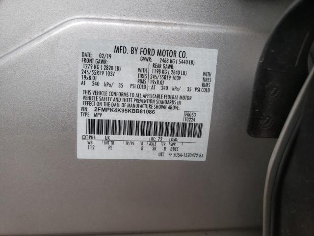 2019 FORD EDGE TITAN 2FMPK4K95KBB81086