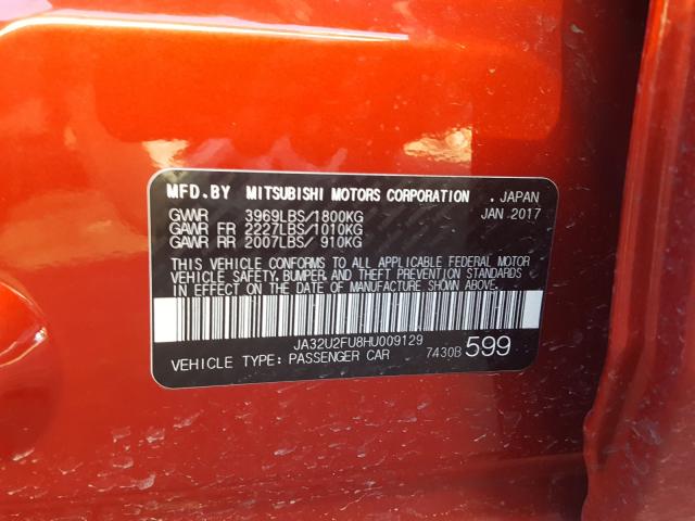 2017 MITSUBISHI LANCER ES JA32U2FU8HU009129