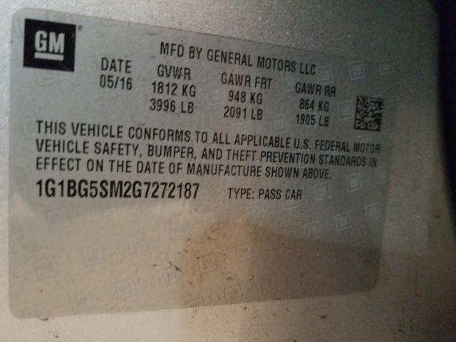 2016 CHEVROLET CRUZE PREM 1G1BG5SM2G7272187