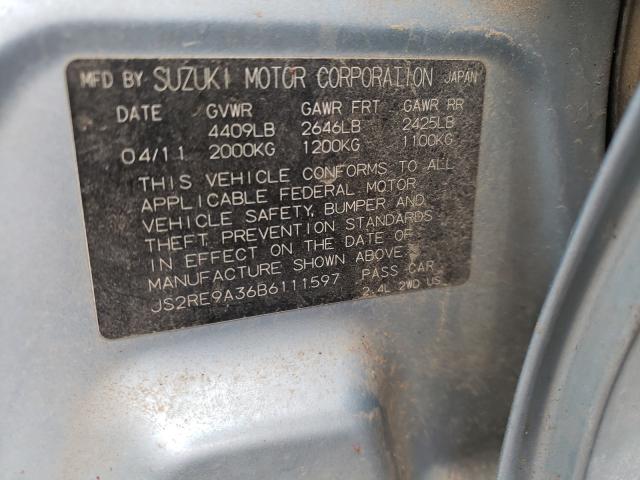 2011 SUZUKI KIZASHI SE JS2RE9A36B6111597