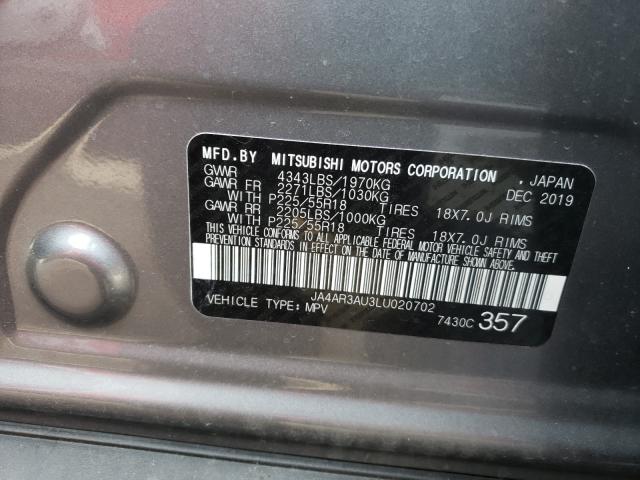 2020 MITSUBISHI OUTLANDER JA4AR3AU3LU020702
