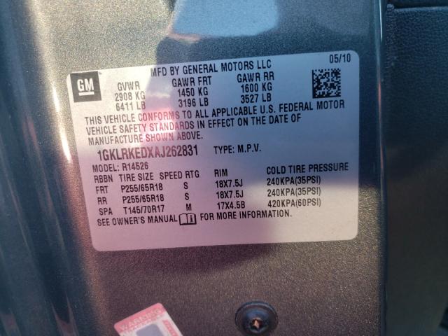 2010 GMC ACADIA SL 1GKLRKEDXAJ262831