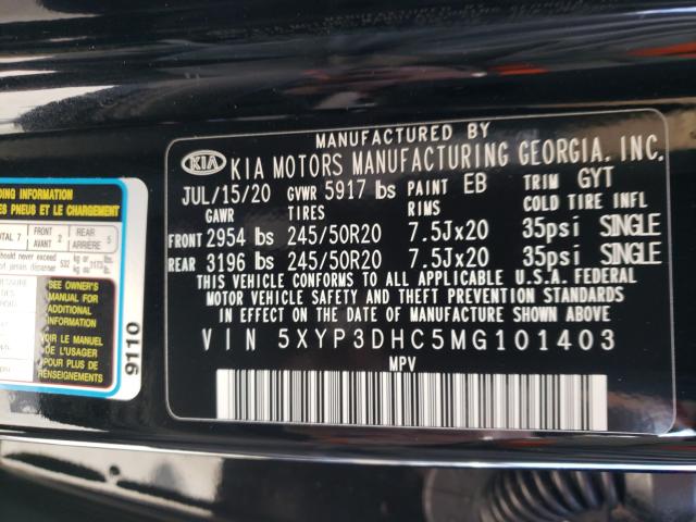 2021 KIA TELLURIDE 5XYP3DHC5MG101403
