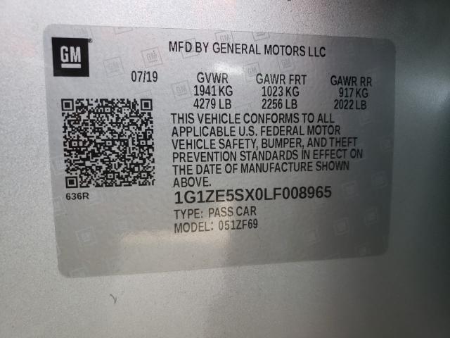 2020 CHEVROLET MALIBU PRE - 1G1ZE5SX0LF008965