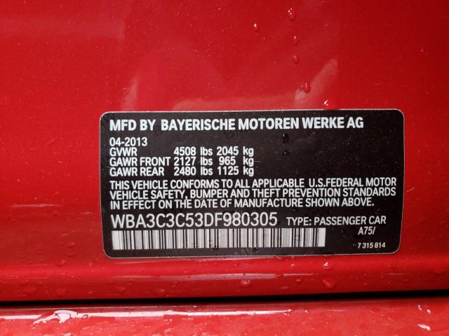 2013 BMW 320 I XDRI WBA3C3C53DF980305