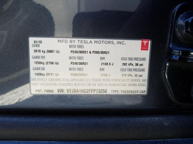 2015 TESLA MODEL S 85 5YJSA1H22FFP73256