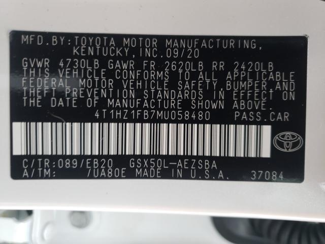 2021 TOYOTA AVALON TOU 4T1HZ1FB7MU058480